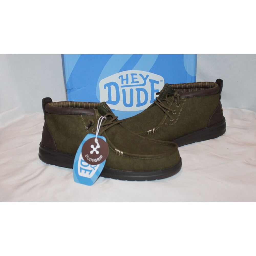 Hey Dude Men's Wally Mid High Athletic Casual Sneakers OLIVE NEW SZ 10